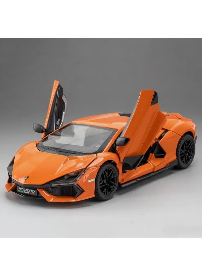 سيارة كينسمارت لامبورغيني ريفويلتو مصبوبة بمقياس 1:38 - آلية سحب للخلف مع أبواب قابلة للفتح - Image 4