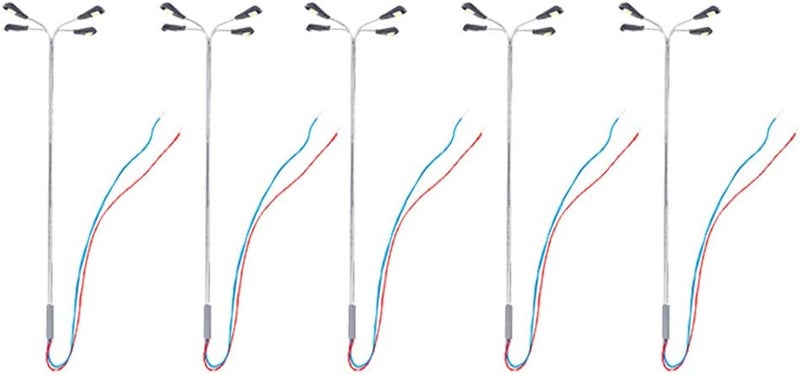 كلاراكو غير متوفر، 5 مصابيح إضاءة شوارع لقطارات نموذجية بمقياس HO وOO، أبيض، 1:100 - Image 3