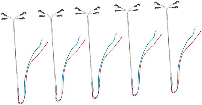 كلاراكو غير متوفر، 5 مصابيح إضاءة شوارع لقطارات نموذجية بمقياس HO وOO، أبيض، 1:100 - Image 1