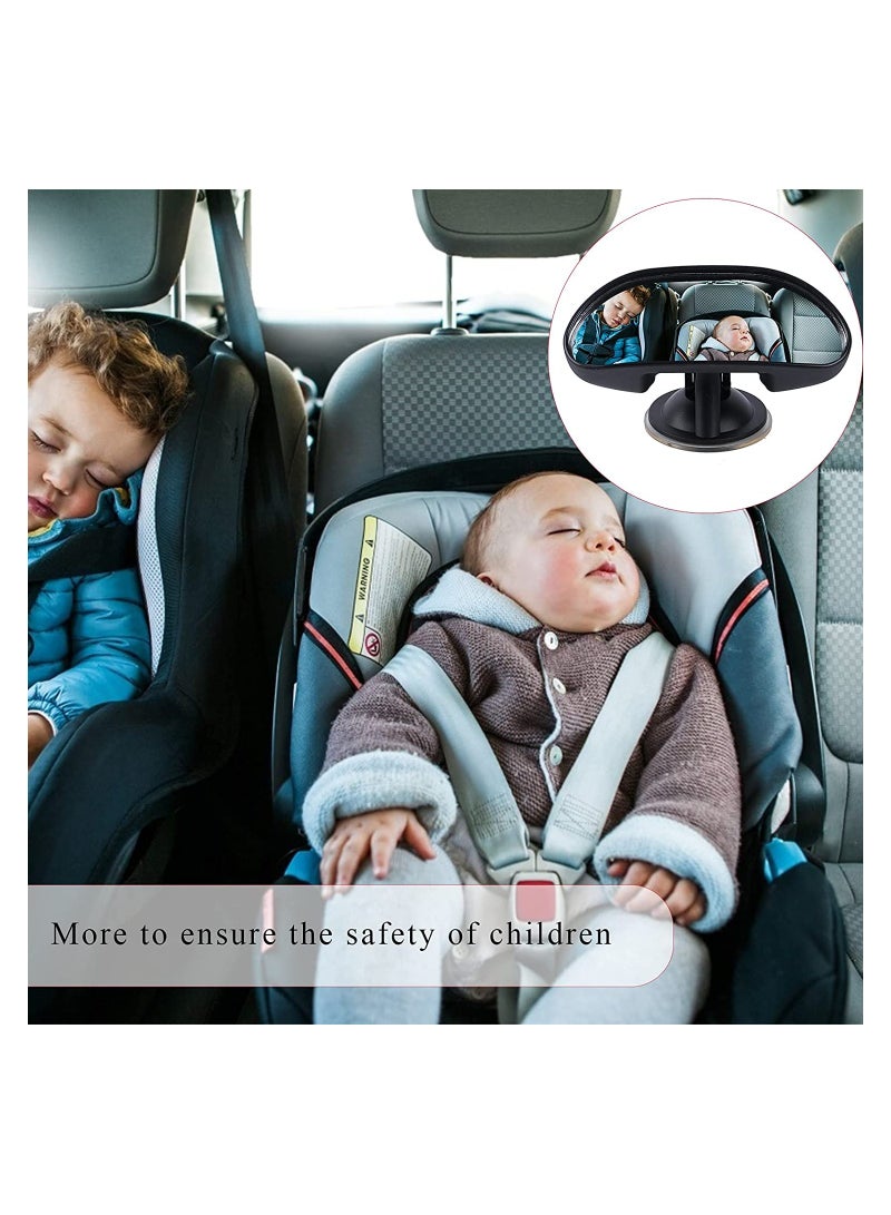 SYOSI Car Backseat Safety Mirror Baby Car Mirror for Rear View Shatterproof Baby Backseat Mirror with Suction Cup 360° Adjustable Safety Car Seat Mirror for Rear Facing Infant Clear Wide Vision - Image 3