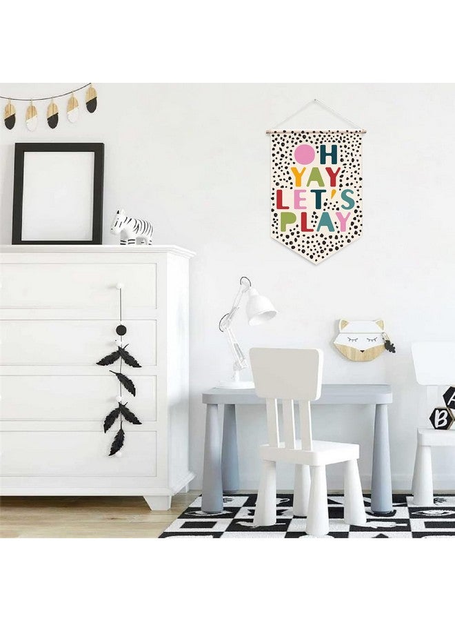 Barri Design Kids Wall Banner Let's Play Wall Hanging Pennant Poster Playroom Wall Decor Educational Flag Colorful Inspirational Canvas Wall Sign Decor Gift for Kids Boys Girls Classroom School Decor - Image 3