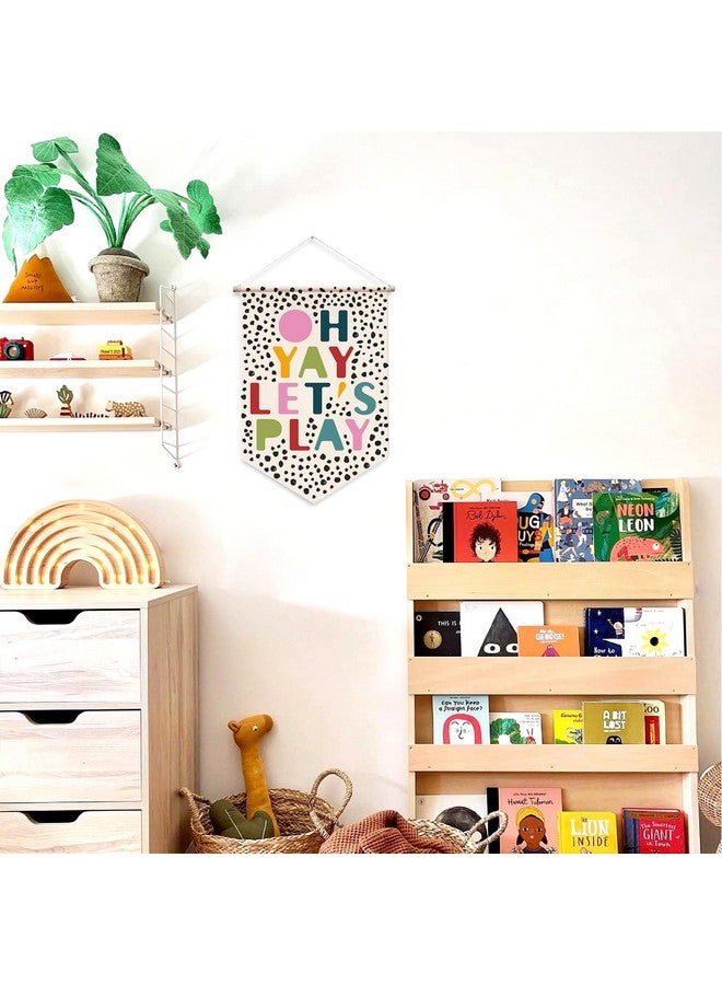 Barri Design Kids Wall Banner Let's Play Wall Hanging Pennant Poster Playroom Wall Decor Educational Flag Colorful Inspirational Canvas Wall Sign Decor Gift for Kids Boys Girls Classroom School Decor - Image 2