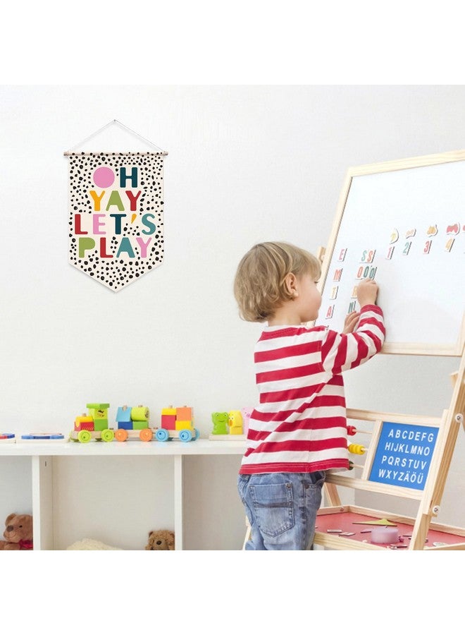 Barri Design Kids Wall Banner Let's Play Wall Hanging Pennant Poster Playroom Wall Decor Educational Flag Colorful Inspirational Canvas Wall Sign Decor Gift for Kids Boys Girls Classroom School Decor - Image 4