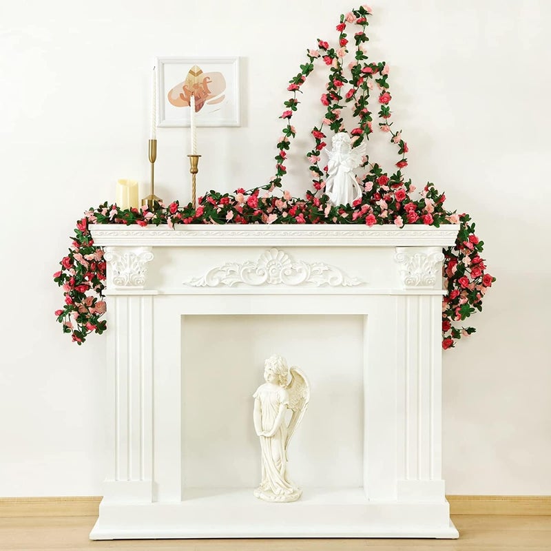 WEISPARK Black Roses Artificial Flowers - 4pcs 8.2 FT Fake Rose Vine Flower Plants Hanging Rose Ivy for Home Hotel Office Wedding Party Garden Craft Art Décor - Image 3