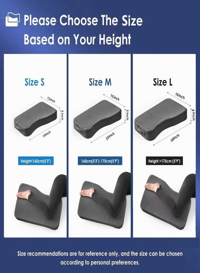 وسادة ركبة من إسفنج الذاكرة للنوم على الجانب، وسادة ساق للنوم على الجانب، وسادة لرفع الساق، وسادة بارتفاع 4 بوصات بين الساقين لتخفيف آلام عرق النسا، وسادة للورك تساعد على محاذاة العمود الفقري - 15 × 25 بوصة، رمادي - Image 4