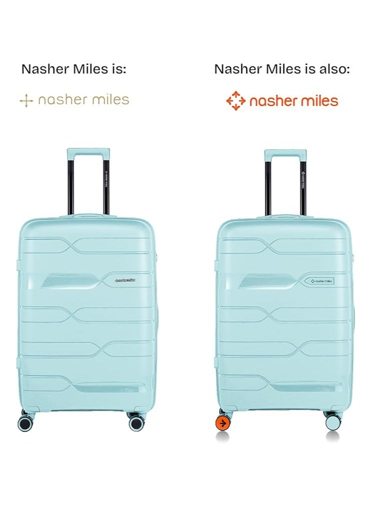 nasher miles Nasher Miles Paris Hard-Sided Polypropylene Luggage Set of 2 | 65cm & 75cm | 8 Wheels Medium & Large Trolley Bag for Travel | Suitcase (Pastel Green)  - Image 2