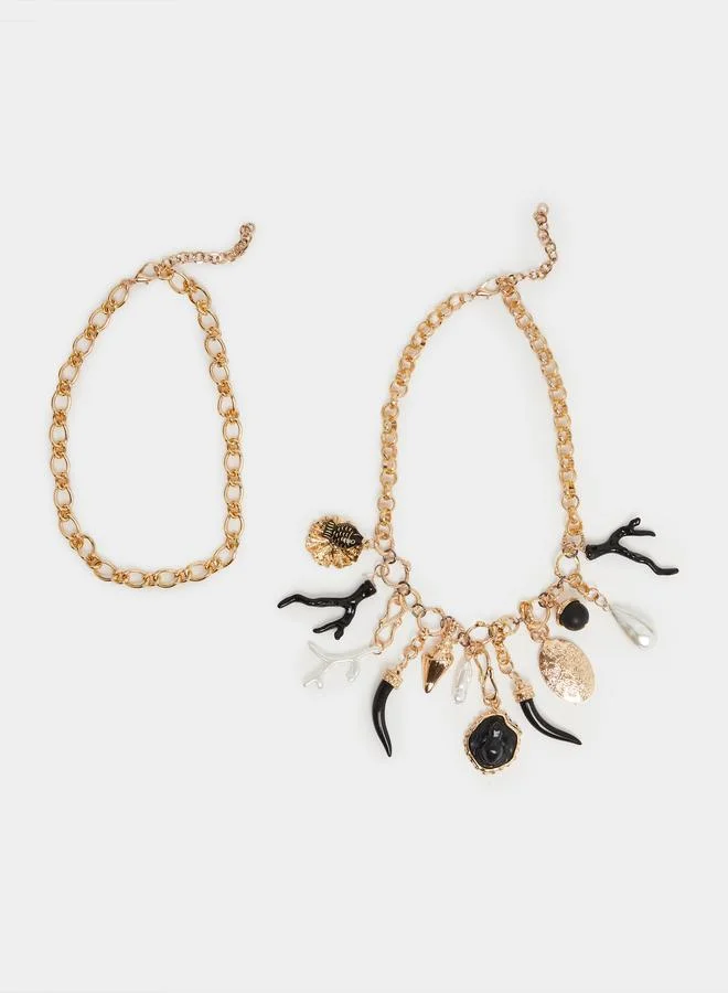 Styli Set of 2 - Charm Chain Necklace