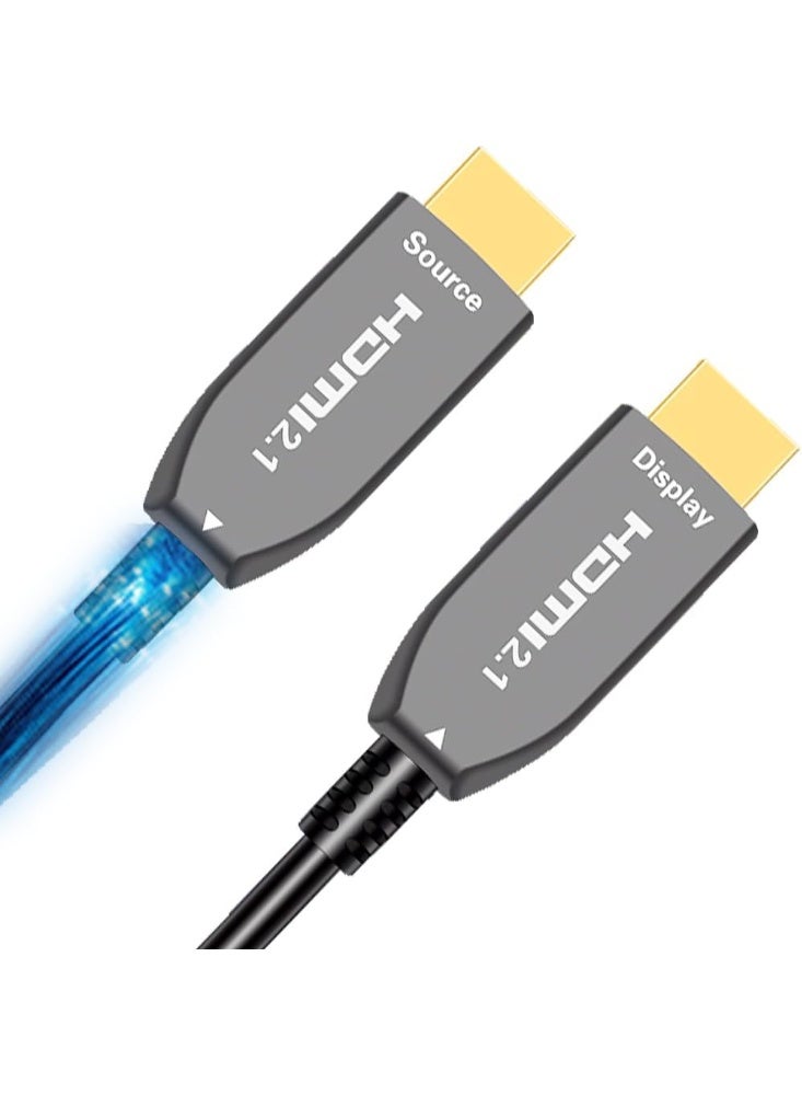 100m / 328ft HDMI 2.1 Fiber Optic Cable – OM3 Multimode – Ultra High Speed 48Gbps – Supports 8K@60Hz, 4K@120Hz, HDR, eARC, HDCP 2.2 & 2.3 - Image 1
