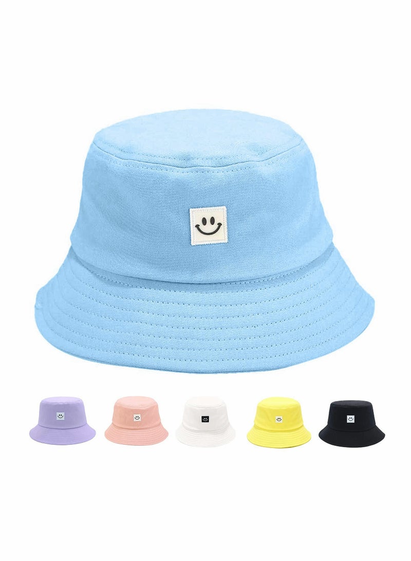 SYOSI Bucket Hat Summer Travel Bucket Cap Beach Sun Hat Smile Visor for Women Men Teens (Smiling Face) - Image 1