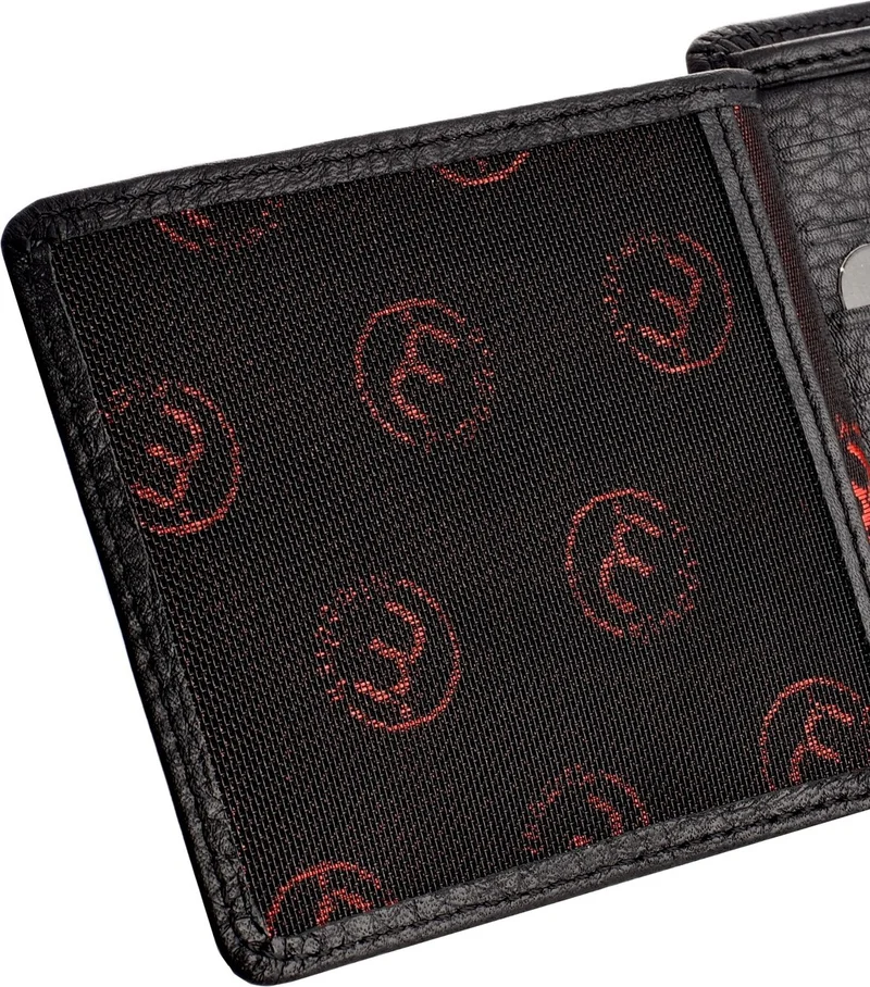 Mimodish 2903 Leather Coin-Eye Zipper Horizontal Black Luxury Men's Wallet