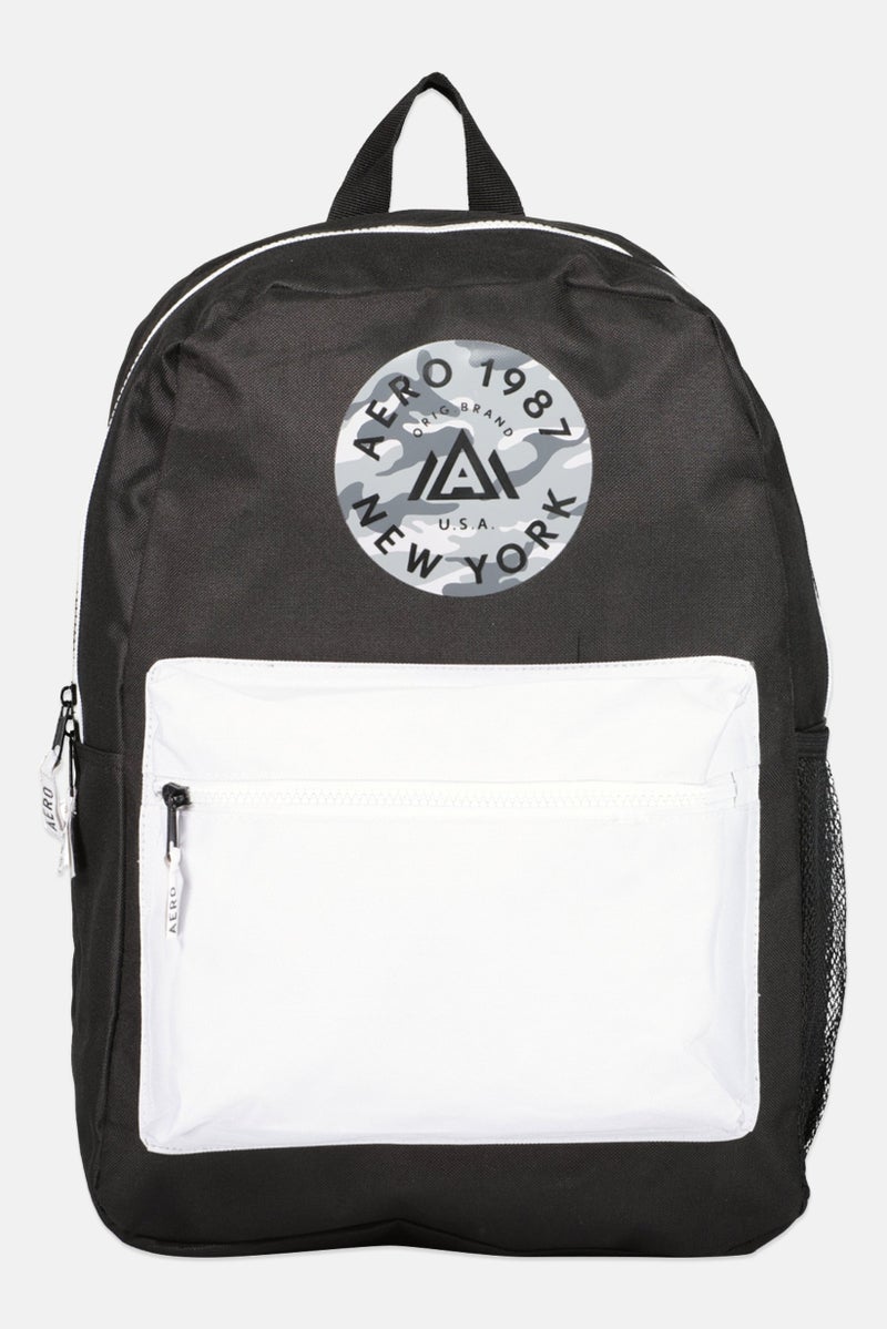 Aeropostale Women Camouflage Logo Backpack, Black - Image 1