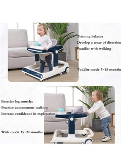 Beauenty 4 in 1 With push handle Multifunctional Anti-Rolloverbaby Walke Adjustable Heightr,with Music lighting Box and Dinner Tray ，awning，foot padfor baby 6-24 Months,Effectively preventing O-shaped leg  - Image 3