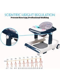 Beauenty 4 in 1 With push handle Multifunctional Anti-Rolloverbaby Walke Adjustable Heightr,with Music lighting Box and Dinner Tray ，awning，foot padfor baby 6-24 Months,Effectively preventing O-shaped leg  - Image 5