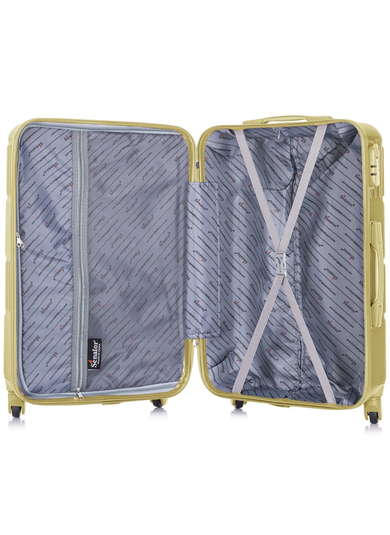 SENATOR - Hard Case Travel Bag Luggage Trolley For Unisex ABS Lightweight Suitcase with 4 Spinner Wheels KH1075 Tea Green - Image 1