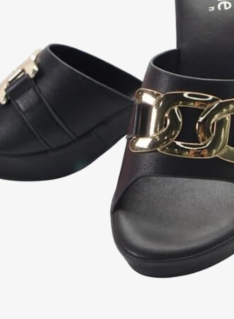 Michelle Morgan 092-3092 Michelle Morgan Ladies Mid Heel Sandals11-106A Black