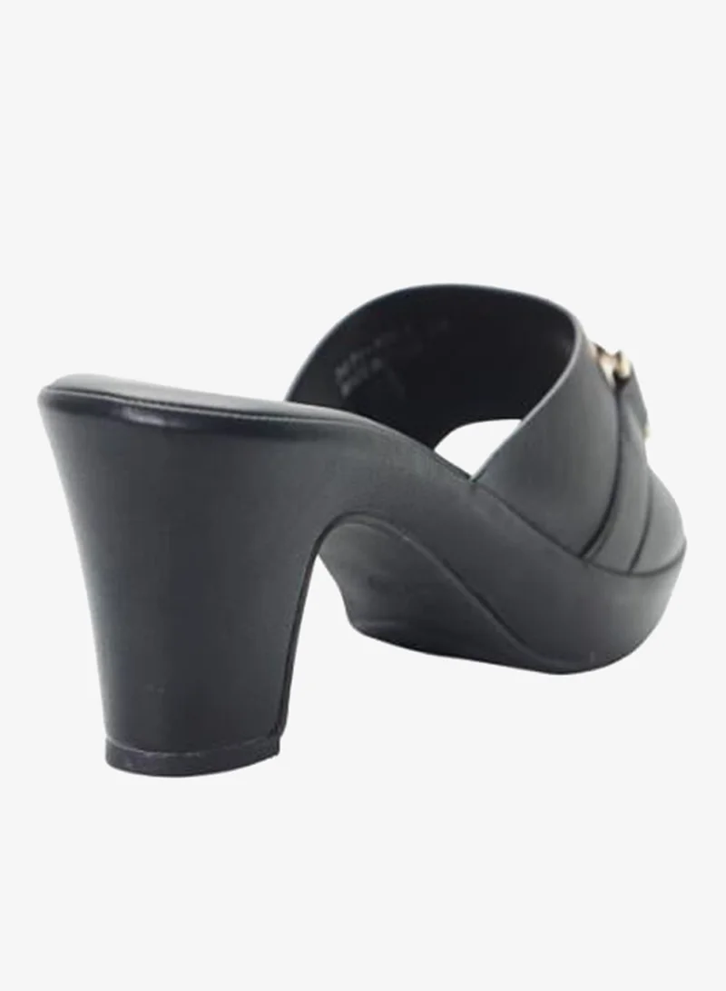 Michelle Morgan Black 092-3092 Michelle Morgan Ladies Mid Heel Sandals11-106A Black for Women | Best Price UAE