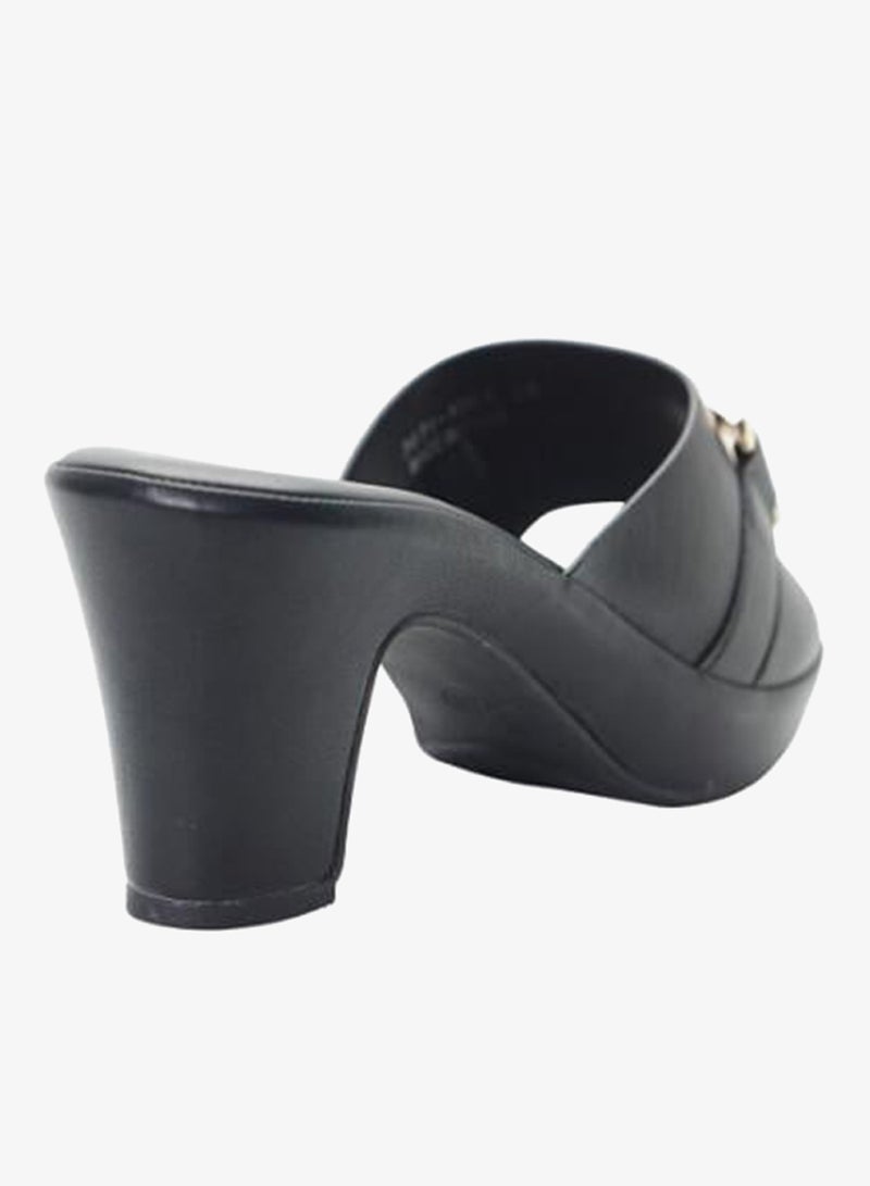 ميشيل مورجان 092-3092 Michelle Morgan Ladies Mid Heel Sandals11-106A Black - Image 4