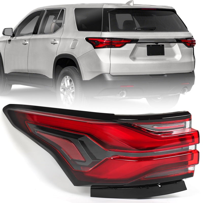FIONE LED Outer Tail light Assembly Compatible with Chevy Traverse 2022 2023 2024 Rear Brake Light Left Driver Side LH