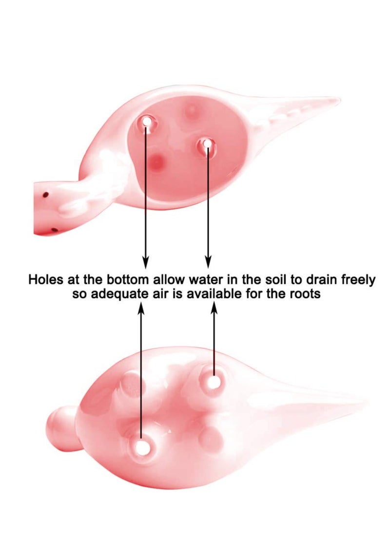 KASTWAVE Dinosaur Shape Ceramic Succulent Planter Pot with Drainage Tray Multipurpose Bonsai Plant Vase Creative Cactus Flower Pot with Drain Hole - Home Office Garden Decoration - Image 2