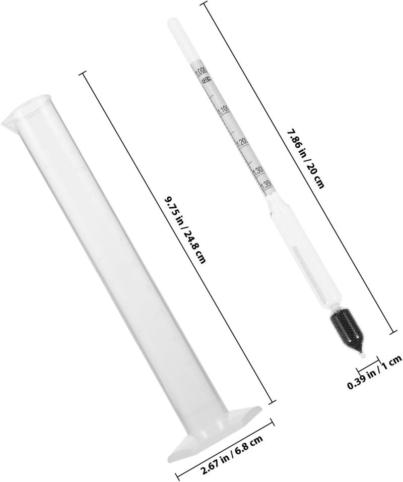 FRCOLOR Hydrometer and 0-35° Hydrometer Dough Concentration Meter with 250ml Measuring Cylinder for Liquid Density Testing in Kitchen and Brewing Applications - Image 2