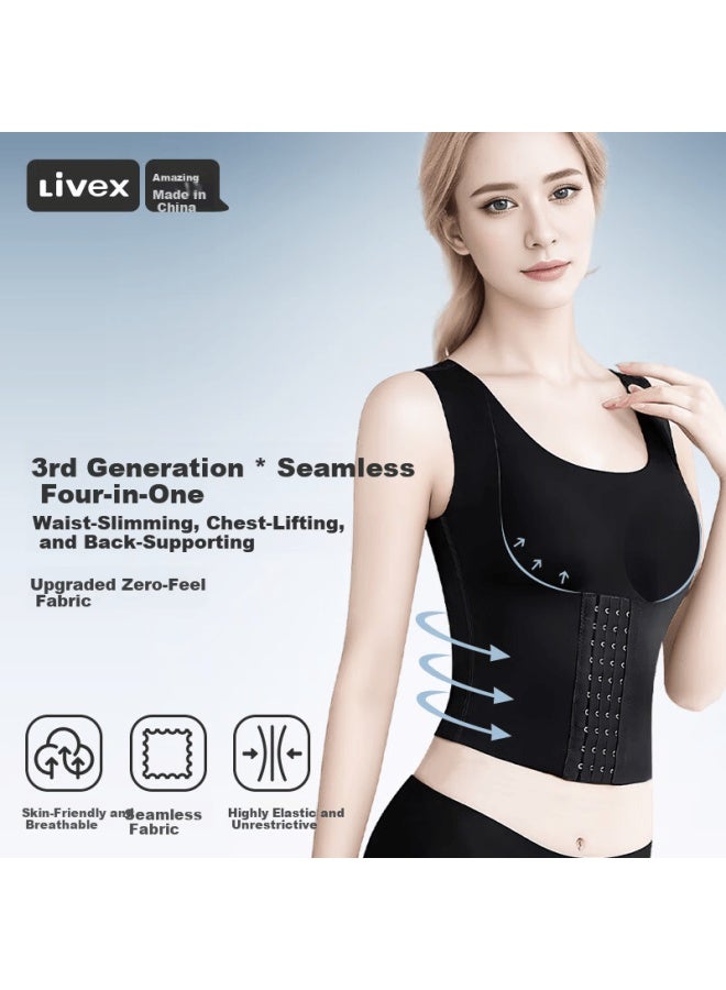 Livex Seamless Shapewear Front Closure Bra Tummy Control Waist Cincher Body Shaping Slimming Underwear