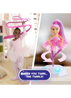 WowWee WowWee Twirl Along Dancing Doll, Lena Ballerina, with Wand and Light-Up Stage (Ages 3+)  - Image 2