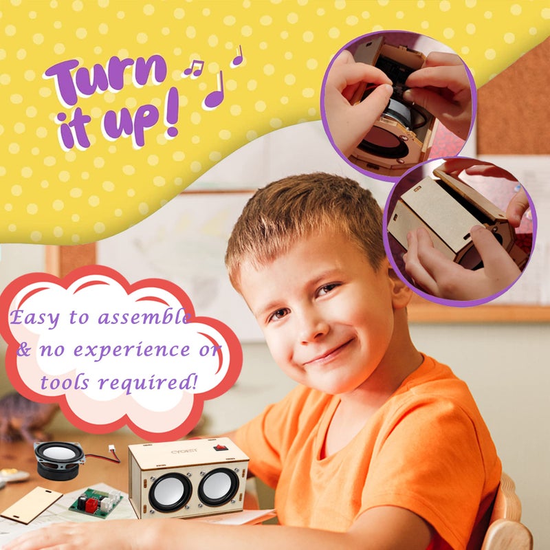 CYOEST STEM Projects for Kids & Adults Build Your Own Bluetooth Speaker - Science Experiment Electronics Kit | Beginner's Starter DIY Set,STEM Gifts for Teenage Girls + Boys Ages 10 and Up (Dual Speakers) - Image 3