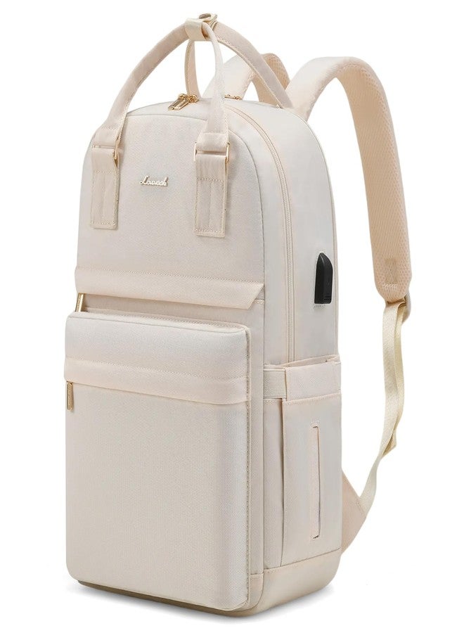 لوف فوك حقيبة ظهر لابتوب LOVEVOOK للنساء والفتيات، حقيبة ظهر مقاومة للماء مقاس 15.6 بوصة، حقيبة كتب مدرسية لطيفة للطلاب، بيج، 15.6 بوصة، حقائب ظهر للسفر - Image 1