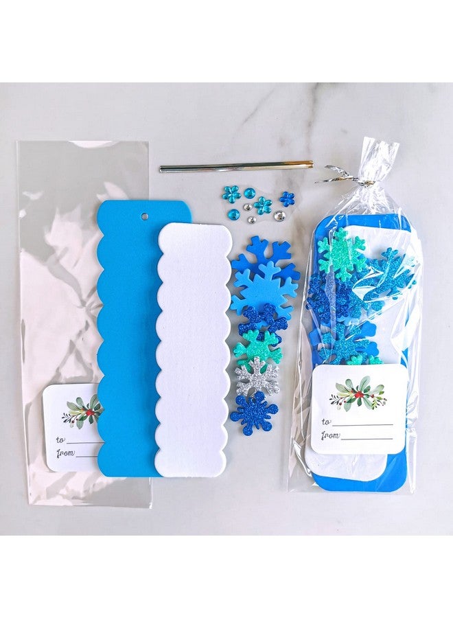 Winlyn 24 Sets Christmas Craft Kits Winter Crafts DIY 3D Christmas Snowflake Bookmarks Art Sets Snowflake Foam Stickers Arts and Crafts for Kids Party Favor Holiday Seasonal Home Classroom Activities - Image 4