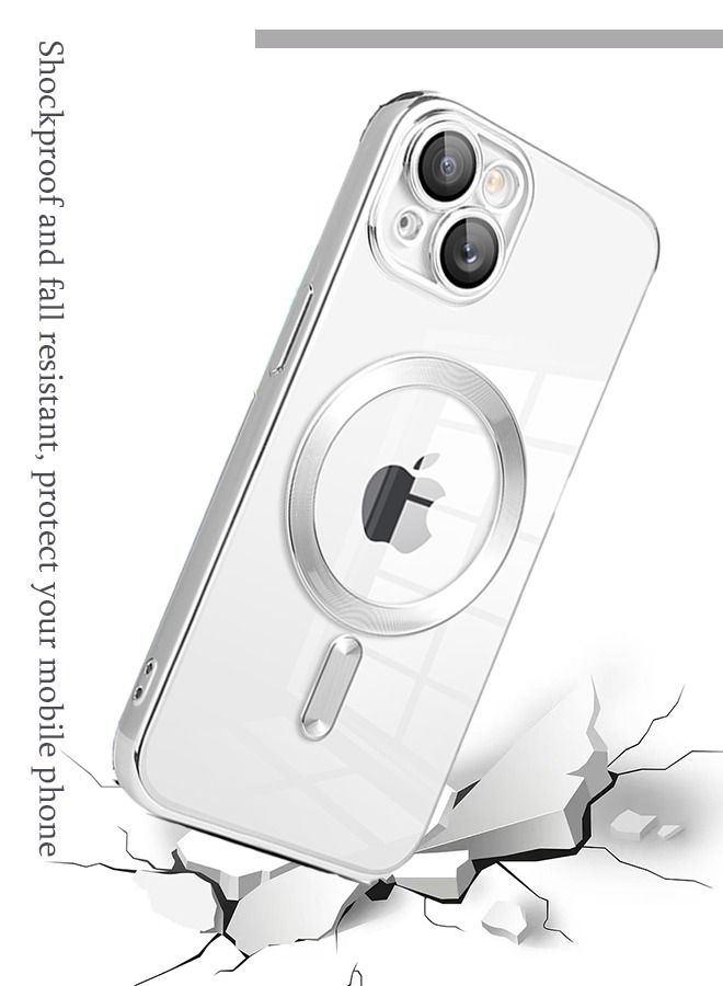X-level IPhone 13 Case Magnetic Support Magsafe Charger Wireless Anti Scratch Shockproof Clear Four Corner Cushion Anti Dropping Full Body Protection All Inclusive Lens Protection Cover Silver  - Image 4