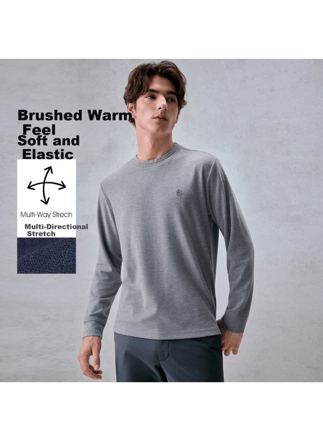 G2000 Men's Autumn Winter Printed Logo Brushed Comfortable Long Sleeve T-shirt With Multi-directional Stretch, Mall Edition - Image 1