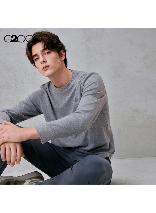 G2000 Men's Autumn Winter Printed Logo Brushed Comfortable Long Sleeve T-shirt With Multi-directional Stretch, Mall Edition - Image 4