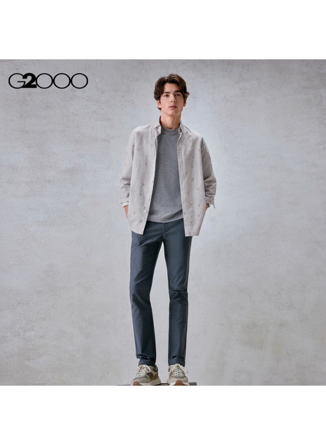 G2000 Men's Autumn Winter Printed Logo Brushed Comfortable Long Sleeve T-shirt With Multi-directional Stretch, Mall Edition - Image 5