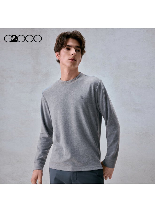 G2000 Men's Autumn Winter Printed Logo Brushed Comfortable Long Sleeve T-shirt With Multi-directional Stretch, Mall Edition - Image 2
