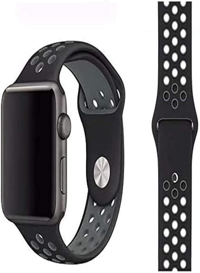Generic - Rubber Strap Watchband For Apple Watch Iwatch band 42mm Silicone Wristband for Apple Watch Sport Edition nike holes_one year warranty - Image 1