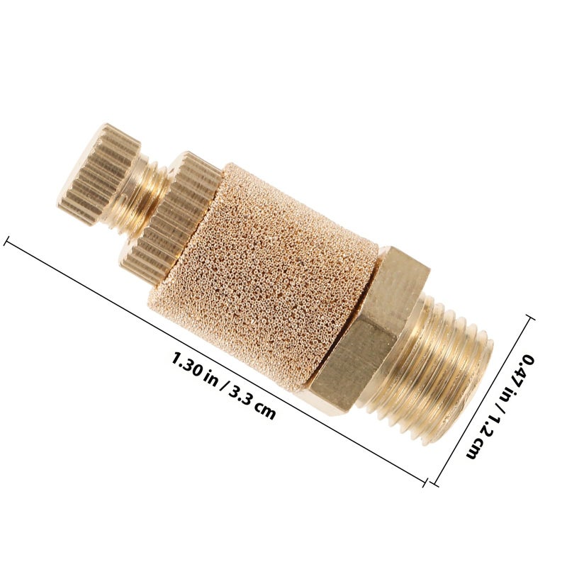 Bronze 1 8 Inch NPT Threaded Air Exhaust Silencers Flow Control Mufflers 8 Pcs Set - Image 3