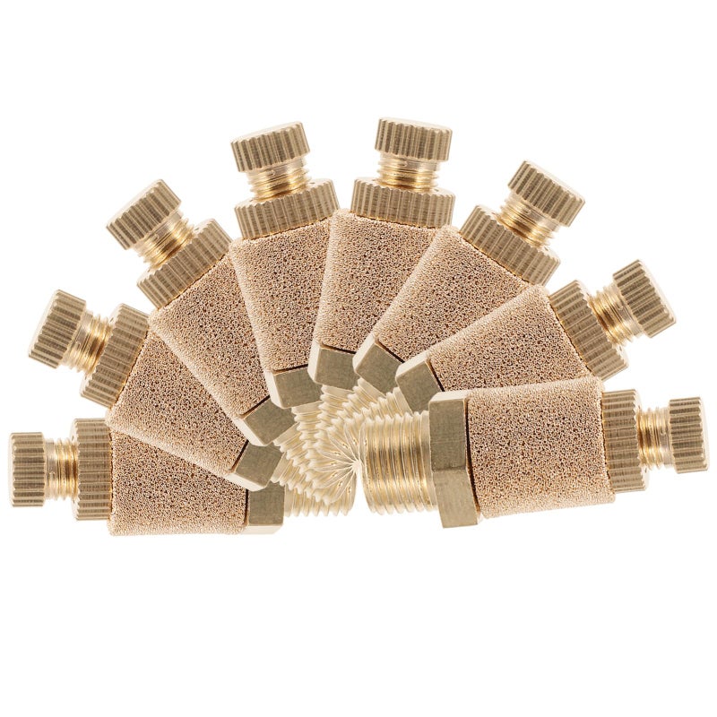 Bronze 1 8 Inch NPT Threaded Air Exhaust Silencers Flow Control Mufflers 8 Pcs Set - Image 2