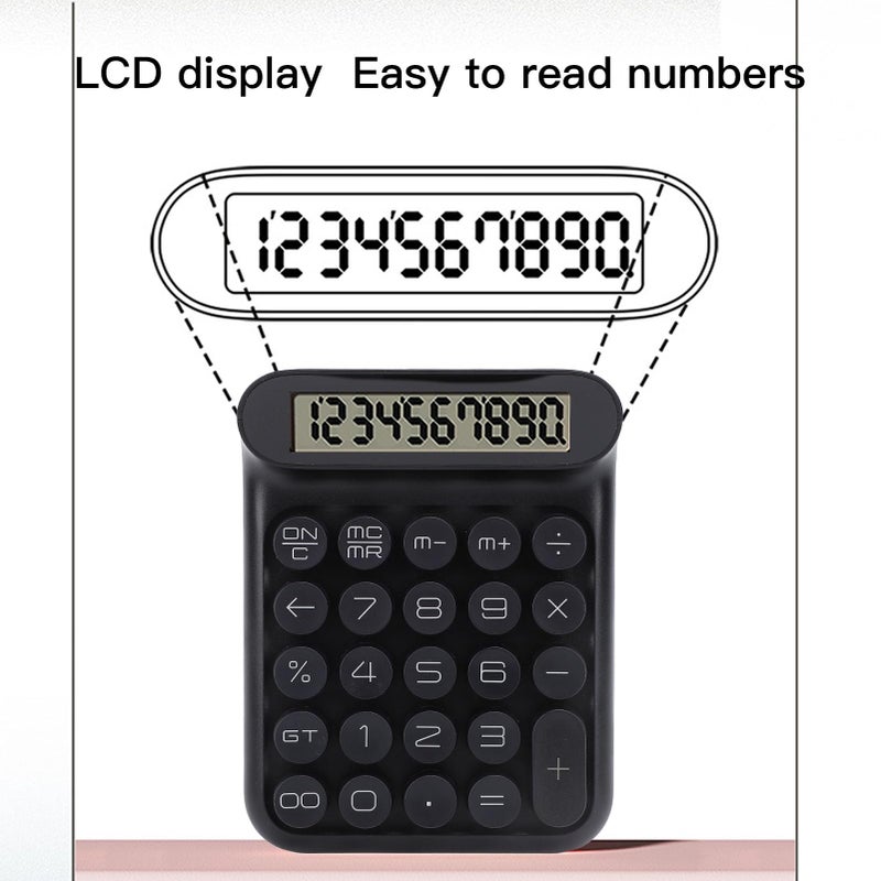 Black Mechanical Switch Calculator with Removable Key Caps 24 Keys LCD Display Non Slip Foot Pads for Office Business Students - Image 4