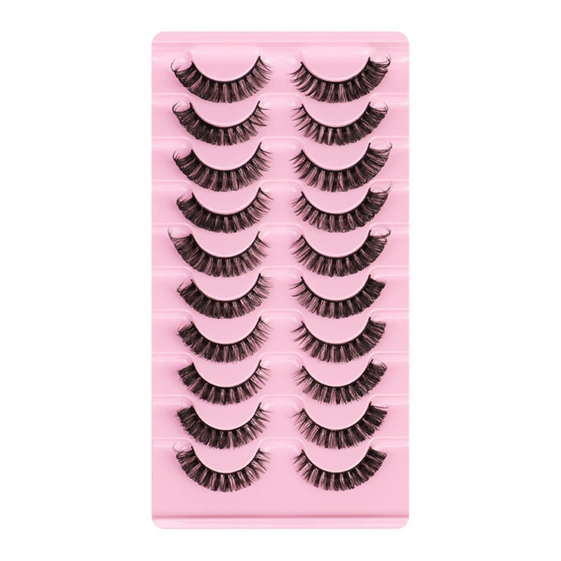 10 Pairs Reusable Self Adhesive Eyelashes No Glue or Eyeliner Needed Natural Thick False Lashes Extension - Image 1