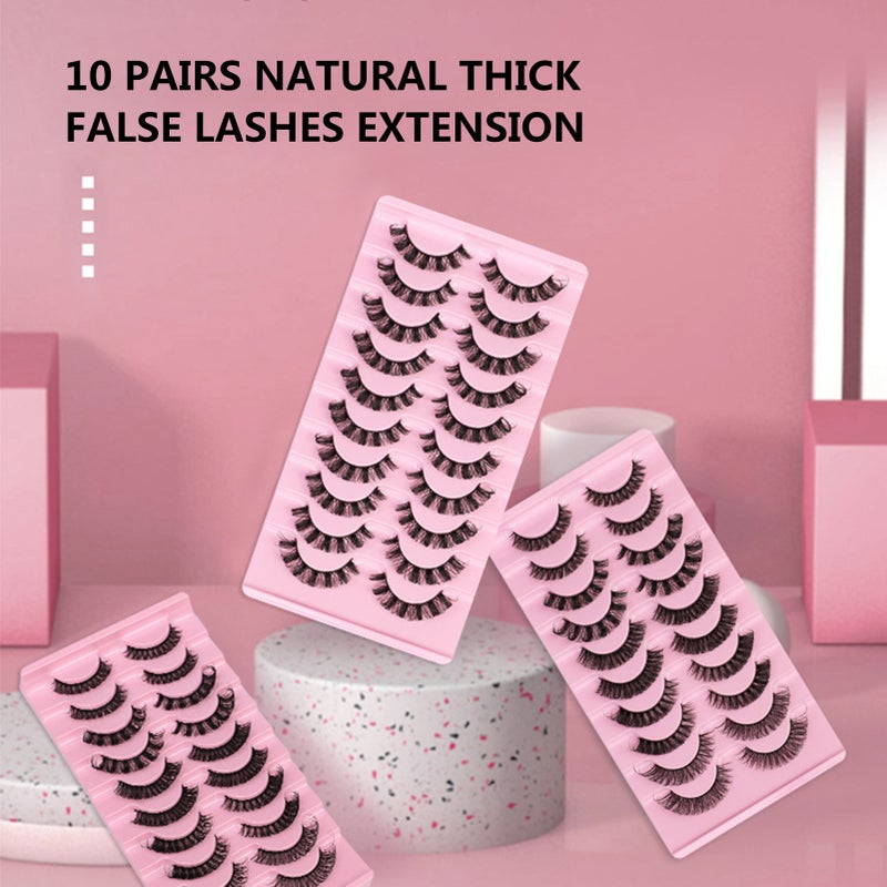 10 Pairs Reusable Self Adhesive Eyelashes No Glue or Eyeliner Needed Natural Thick False Lashes Extension - Image 4