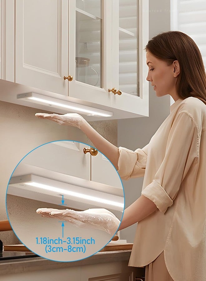 TORCHSTAR LED Under Cabinet Lighting 3CCT, 22 Inch 14W 960LM, Hardwired & Plug-in, Hand Wave Motion Sensor, CRI90 120V ETL Dimmable Under Counter Lights for Kitchen, White Aluminum Housing, Pack of 2 - Image 4