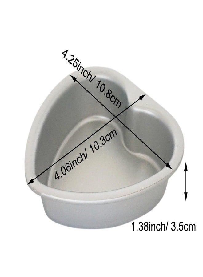 LoveDeal Aluminum Mini 4 Inch Heart Baking Pan, Heart Shaped Cake Pans, Pack of 2 for Cheesecake, Wedding, Anniversary - Image 2