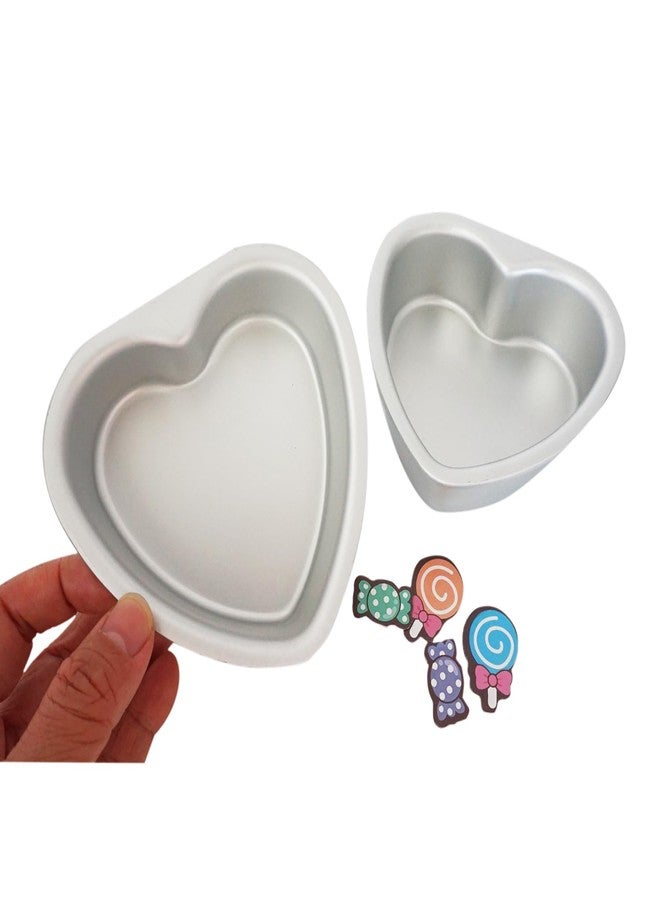 LoveDeal Aluminum Mini 4 Inch Heart Baking Pan, Heart Shaped Cake Pans, Pack of 2 for Cheesecake, Wedding, Anniversary - Image 3
