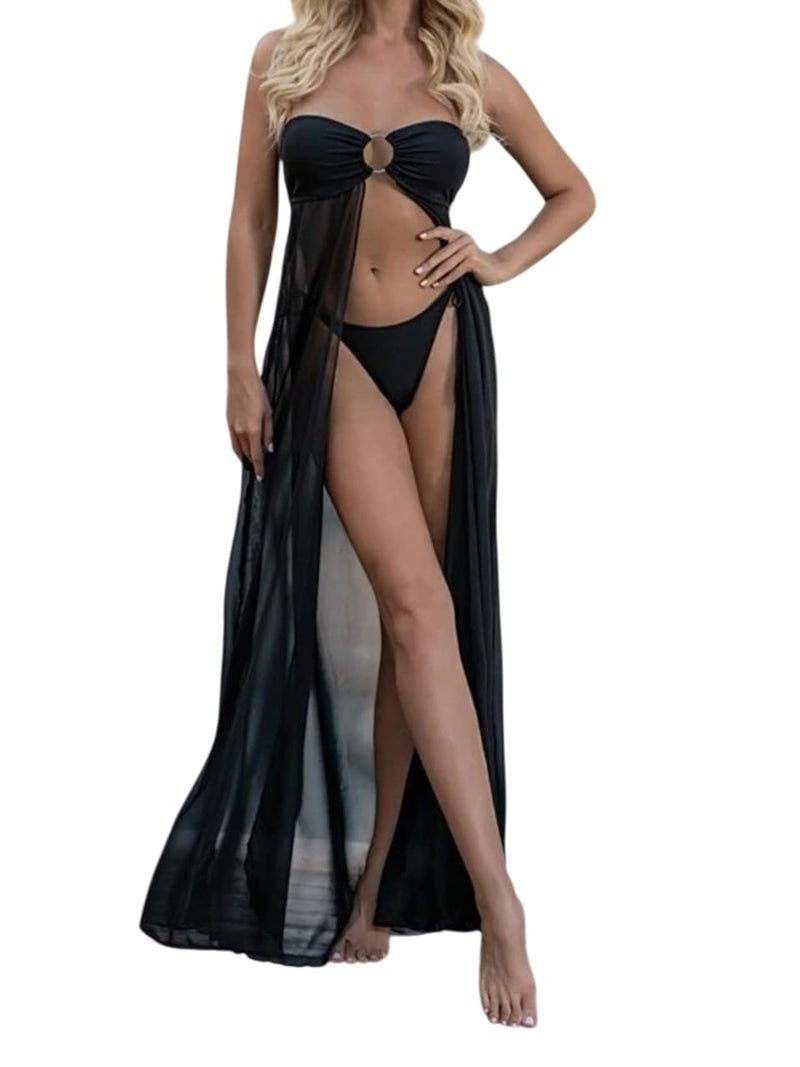 RioDebella Women's Strapless O-Ring Maxi Dress Beach Cover-Up - Image 1