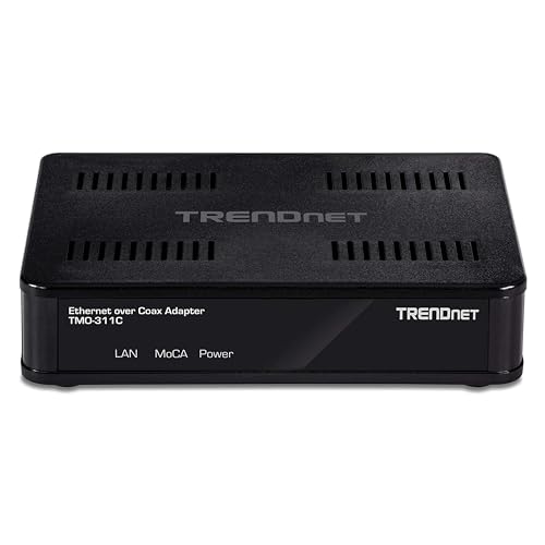 TRENDnet Ethernet Over Coax Adapter,(2-Pack), Backward Compatible with MoCA 2.0, Gigabit LAN Port, Supports Net Throughput Up to 1Gbps, Supports Up to 16 Nodes on One Network, Black, TMO-311C2K - Image 3