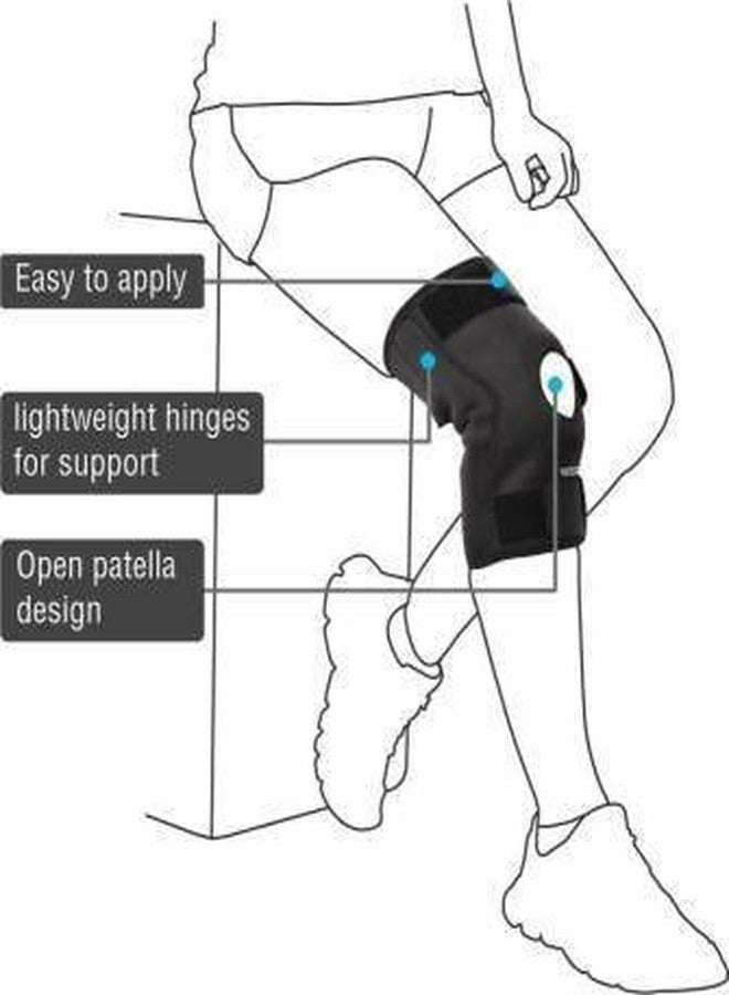 Functional Knee Support Open Patella Hinge Knee Brace Support Knee Support (Blue) (LARGE) - Image 2