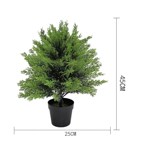 NAWEIDA Artificial Potted Small Topiary Ball Tree 16 Inch Indoor Outdoor UV Resistant Small Bush Potted Artificial Plants for Porch Garden Set of 2 - Image 3