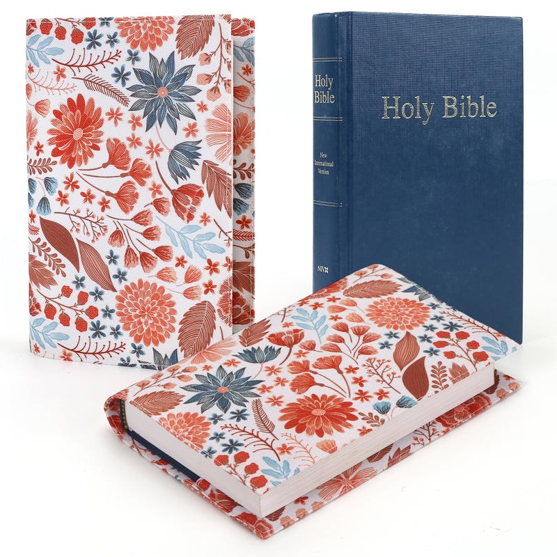 Gientten Bible Slipcover, Bible Book Cover for Women, Protective Slipcover, Floral Printing Book Cover Hardback for Hardcover,Using for Study in Prayer Journal (Floral, M) - Image 1