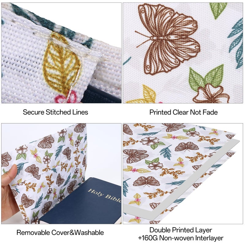 Gientten Bible Slipcover, Bible Book Cover for Women, Protective Slipcover, Floral Printing Book Cover Hardback for Hardcover,Using for Study in Prayer Journal (Floral, M) - Image 3
