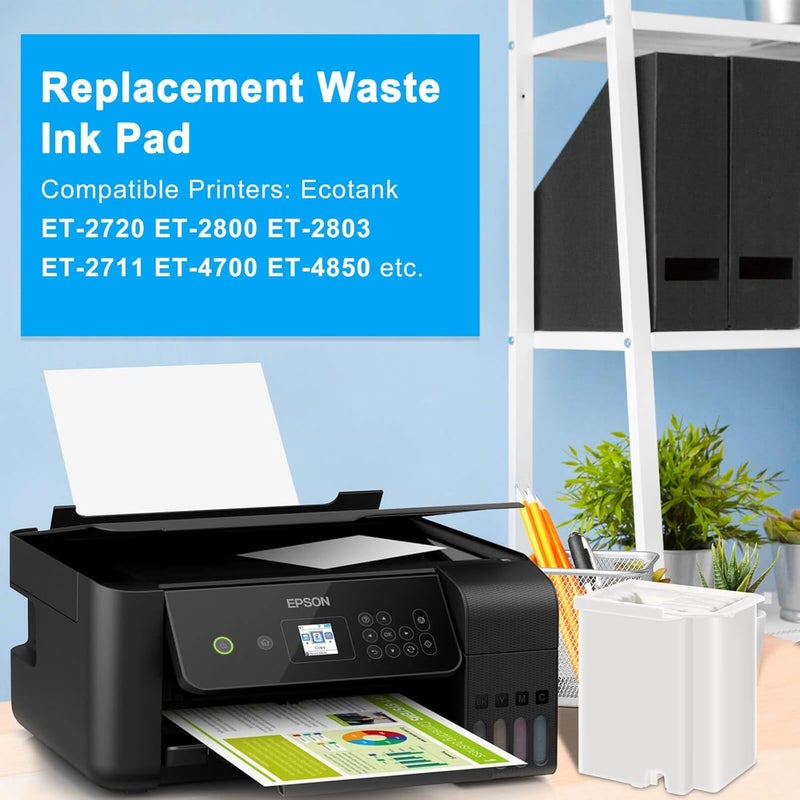 Poschink صندوق صيانة بديل لوسادة الحبر المستهلك مع إسفنجة إضافية ماصة لطابعات EPSON Ecotank ET-2720 ET-2803 ET-2800 ET-2711 ET-4700 وغيرها - Image 3
